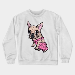 French Bulldog Pink Overalls Crewneck Sweatshirt